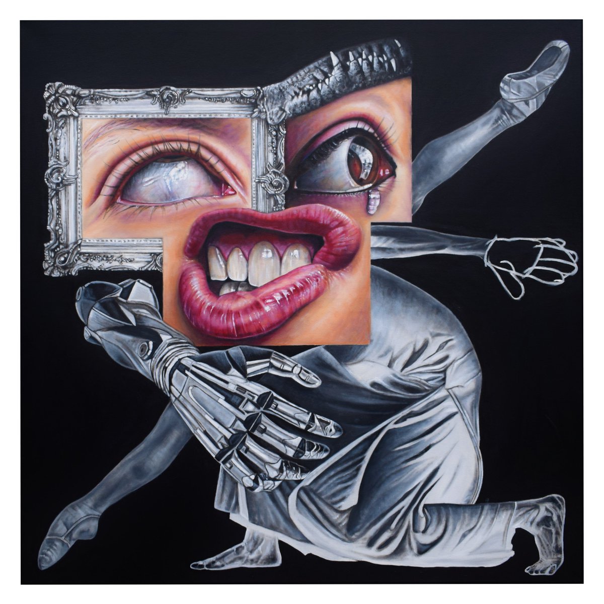 Past Future Dance Demons (2023)
Oil on canvas
100cm X 100cm