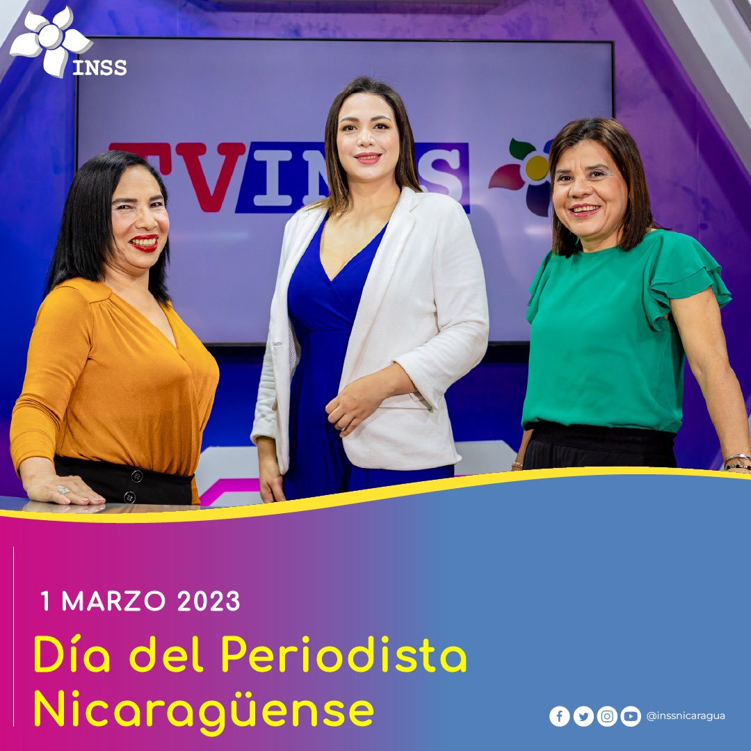 #INSS | Continuamos felicitando al equipo de Comunicación INSS, quienes este 1 de marzo celebran el día del Periodista Nicaragüense. 

📌Gracias por informarnos desde 📡TV INSS🎥, Solidaridad TV, 📻El INSS con vos, Boletín SOLIDARIDAD y redes sociales🟡 para beneficio de todos.