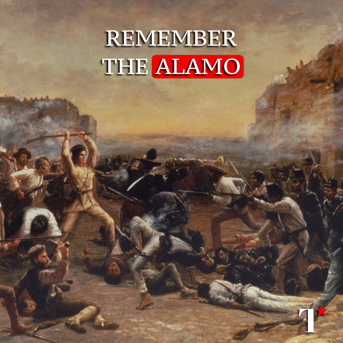 TheTexanNews's tweet photo. On this day in history, nearly 200 Texians lost their lives fighting against Santa Anna's troops. Their valiant effort galvanized the fight for independence, inspiring one of the most memorable rallying cries in history: Remember the Alamo! https://t.co/EflhbBrCex