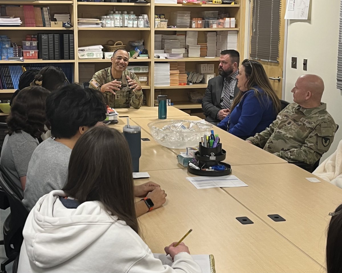 Team APG (@usagapg) on Twitter photo MG Edmonson and CSM Conaty met with Principal Quigg and students at <a href="/AberdeenHighMD/">Aberdeen High School</a> on Feb 28. Activities with students included a student government sit-down, a #BlackHistoryMonth book reading, a #STEM class check-in, and a weightlifting class.
#APGintheCommunity #FutureLeaders MG Edmonson and CSM Conaty met with Principal Quigg and students at <a href="/AberdeenHighMD/">Aberdeen High School</a> on Feb 28. Activities with students included a student government sit-down, a #BlackHistoryMonth book reading, a #STEM class check-in, and a weightlifting class.
#APGintheCommunity #FutureLeaders