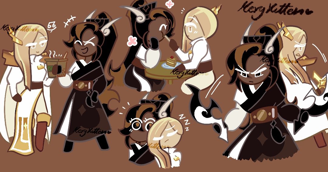 I can't draw wildchip forever,we need variety!
To be honest,even if they doesn't interact i like them^^(idk ship name help 😭)
I'll accept if people doesn't understand it lol
Do ya have more headcanons about those two?👀
#financiercookie #caramelarrowcookie #cookierunkingdomTH