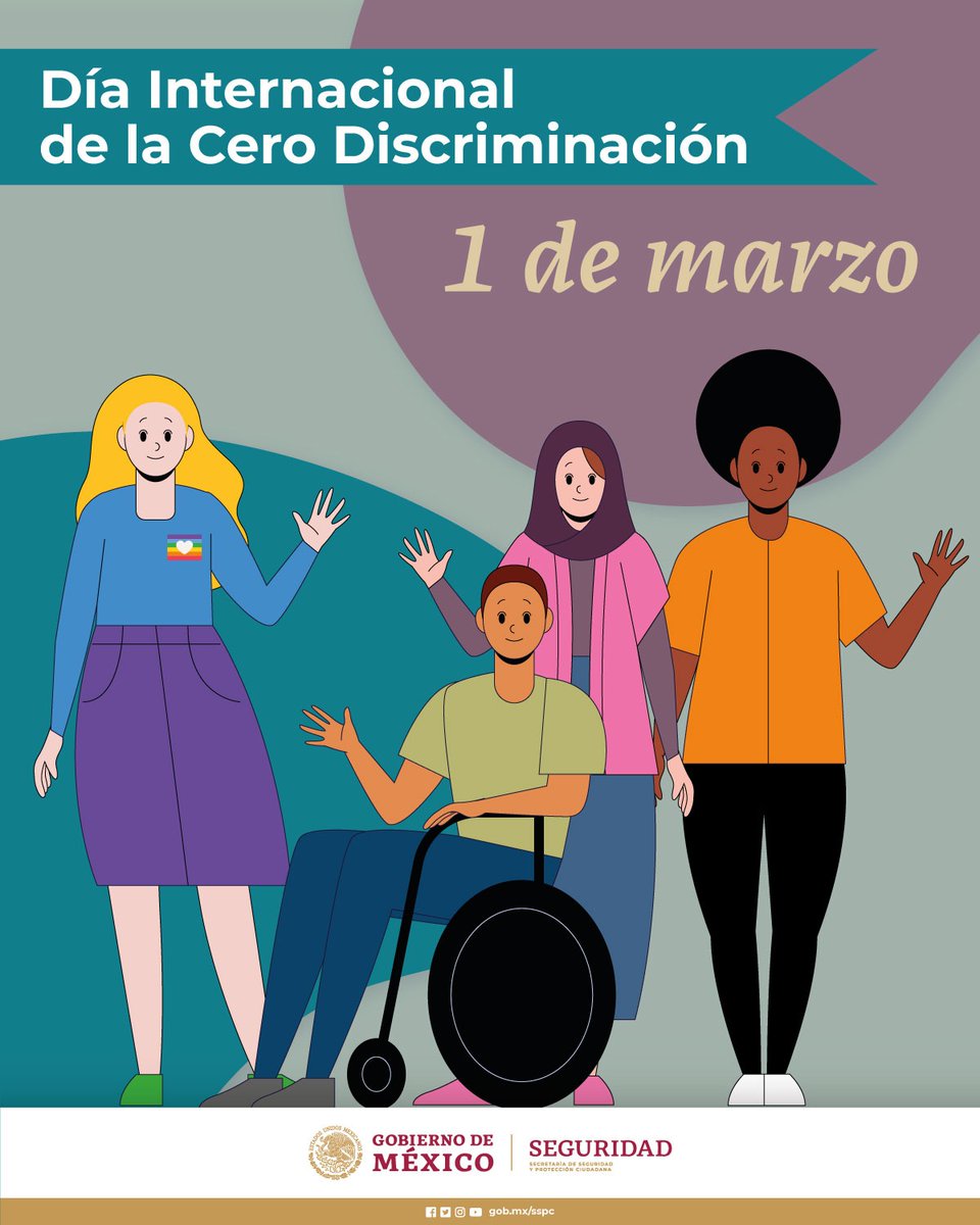 Este día contribuye a promover el respeto y la solidaridad para poner fin a cualquier forma de discriminación.

#DíaDeLaCeroDiscriminación
#JuntosConstruimosLaPaz 🕊️