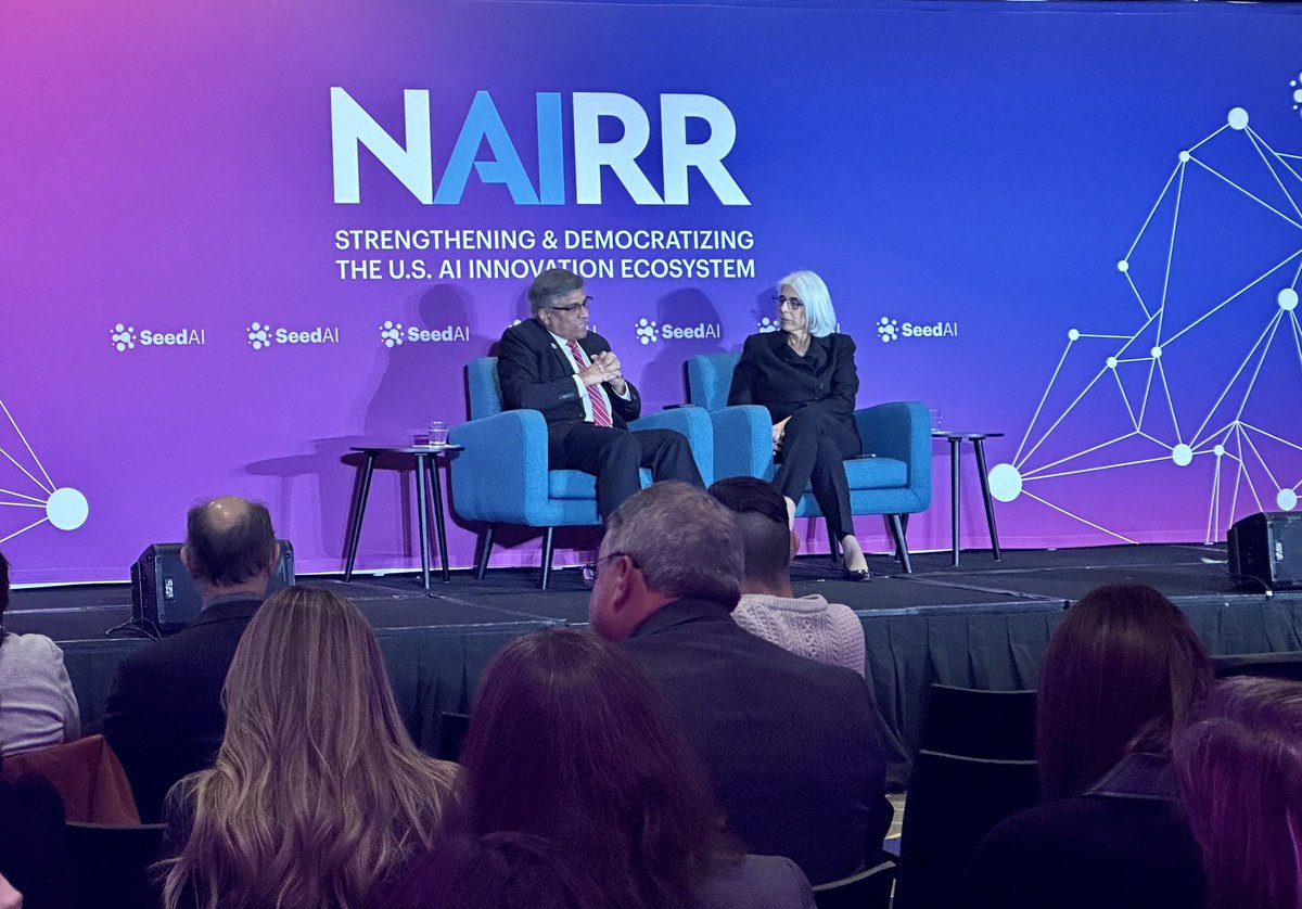 SeedAI (@seedaiorg) on Twitter photo Incredible armchair conversation with <a href="/NSF/">U.S. National Science Foundation</a> and <a href="/WHOSTP/">White House Office of Science & Technology Policy</a> Directors about the importance of NAIRR and the holistic approach to increasing access, innovation, and partnerships in AI research Incredible armchair conversation with <a href="/NSF/">U.S. National Science Foundation</a> and <a href="/WHOSTP/">White House Office of Science & Technology Policy</a> Directors about the importance of NAIRR and the holistic approach to increasing access, innovation, and partnerships in AI research