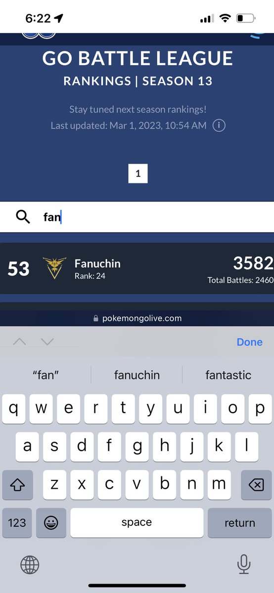 Finishing the GBL season just outside page 1. 
Massive climb this week with spicy shadow Dusclops on Hoenn cup. GG