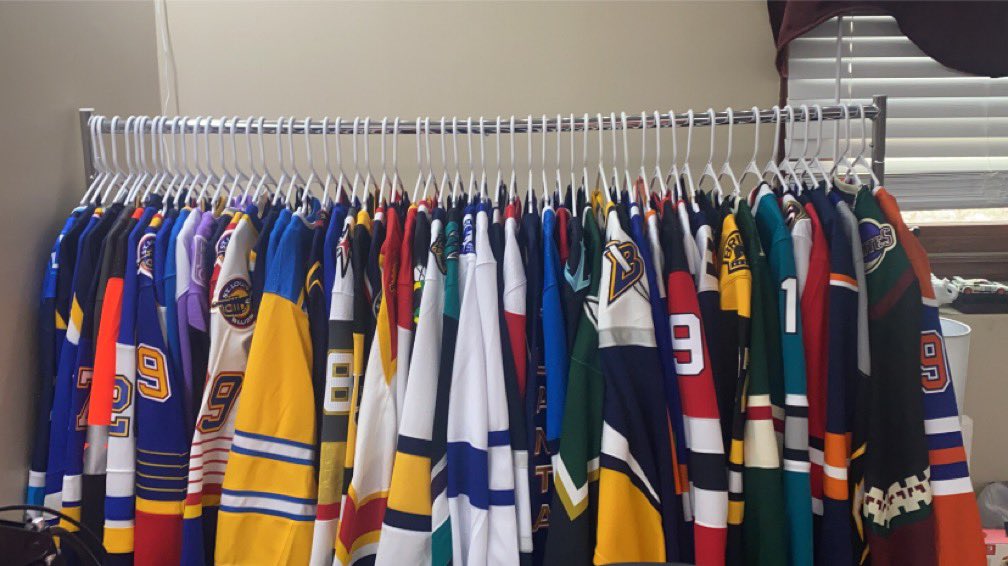 ShortStckSports's tweet photo. It took 2 and 1/2 years, $6,141, and 53 jerseys, but I have finally got 1 jersey from every team. Look out @thgofyoutube https://t.co/V8glYRegj6