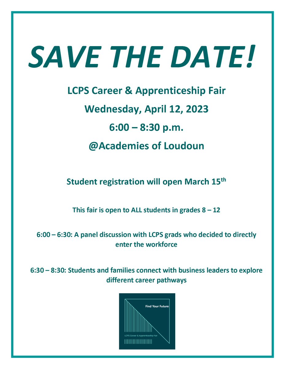 LCPS Career & Apprenticeship Fair (@lcpsyourfuture) on Twitter photo 