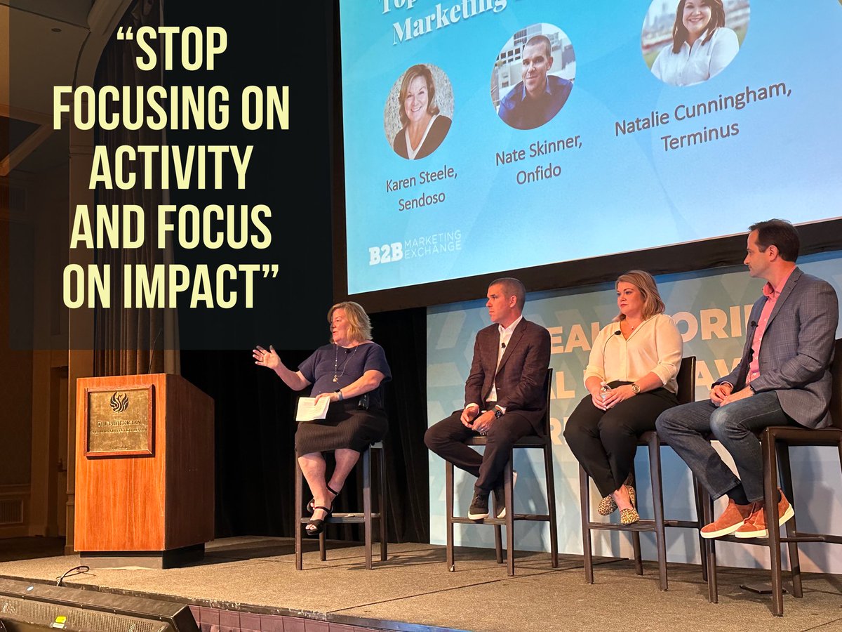 Wise words from a B2B brand CMO: “Stop focusing on activity and focus on impact.” Natalie Cunningham <a href="/Terminus/">Terminus</a>