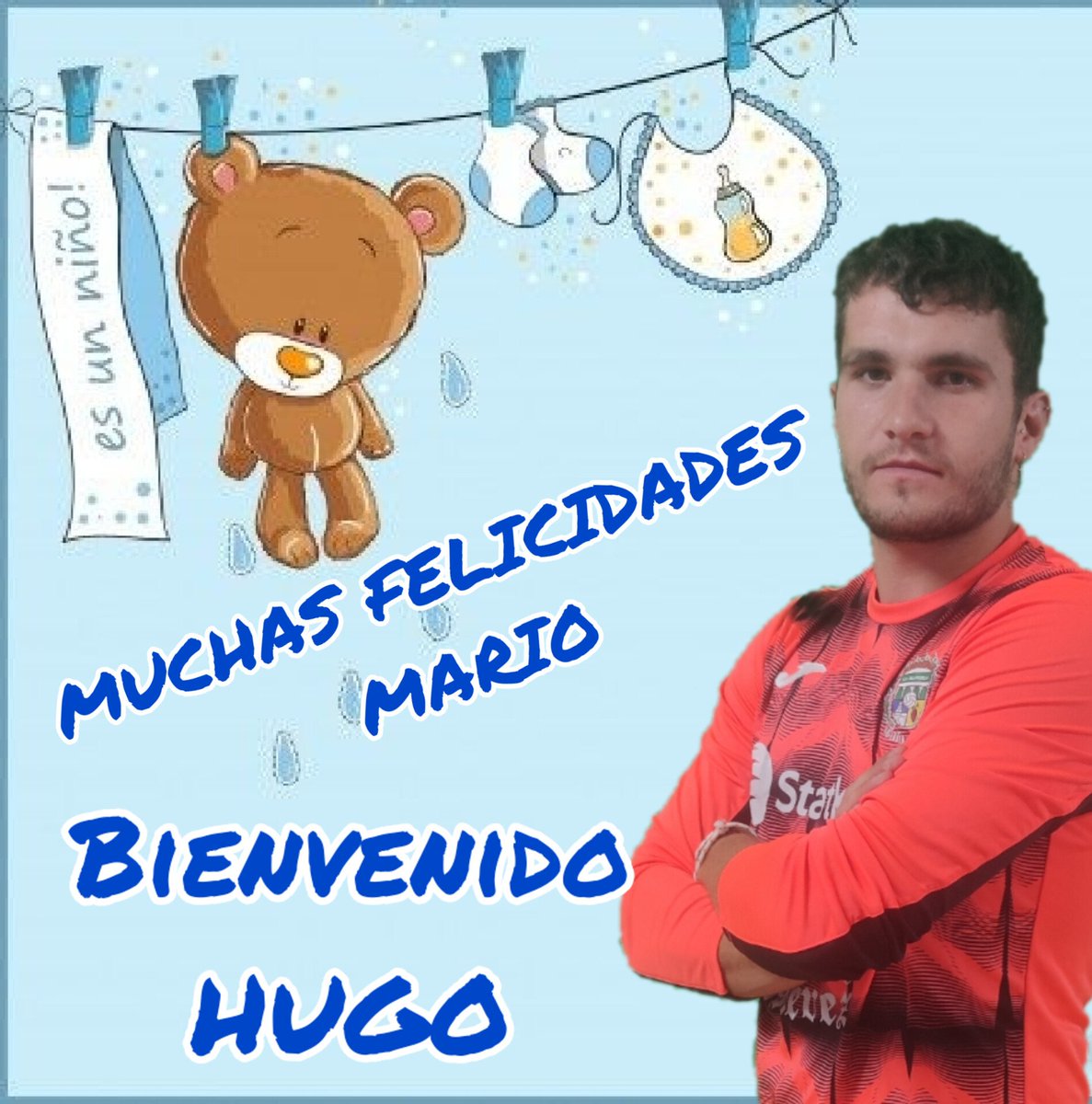💙 Hoy tenemos una buena noticia,somos uno más en la familia azulona,nuestro jugador Mario ha sido PAPA.
Desde el club queremos felicitarlo tanto a él,como a la mamá Lydia.
Muchísimas felicidades chicos 
Bienvenido Hugo 
#sentimientoazul
#vamosazules
#vamostalyuela