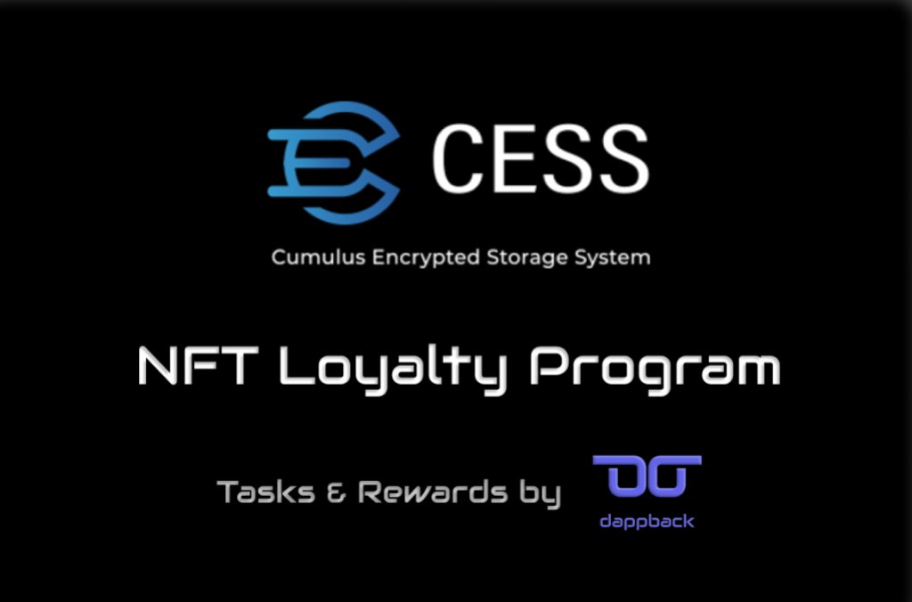 CESS_Storage's tweet image. 🚀 We've joined forces with @DappBackHQ to launch our NFT #Loyalty Program!

💎 Collect all #CESS NFTs to unlock more #rewards! 🎁

🥇 Level 1 #NFT: CESSoreon
🥈 Level 2 #NFT: CESS Unlimited GB

✅ Task away at dappback.com/cess