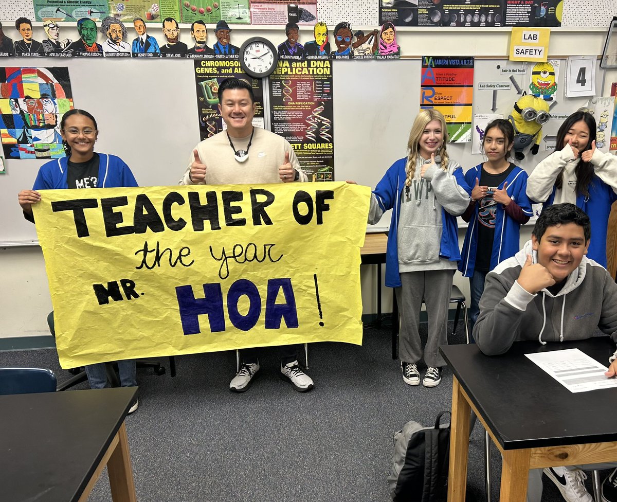 Congratulations to our Teacher of the Year, our amazing science teacher Mr. James Hoa! #fsdlearns #lvARTS