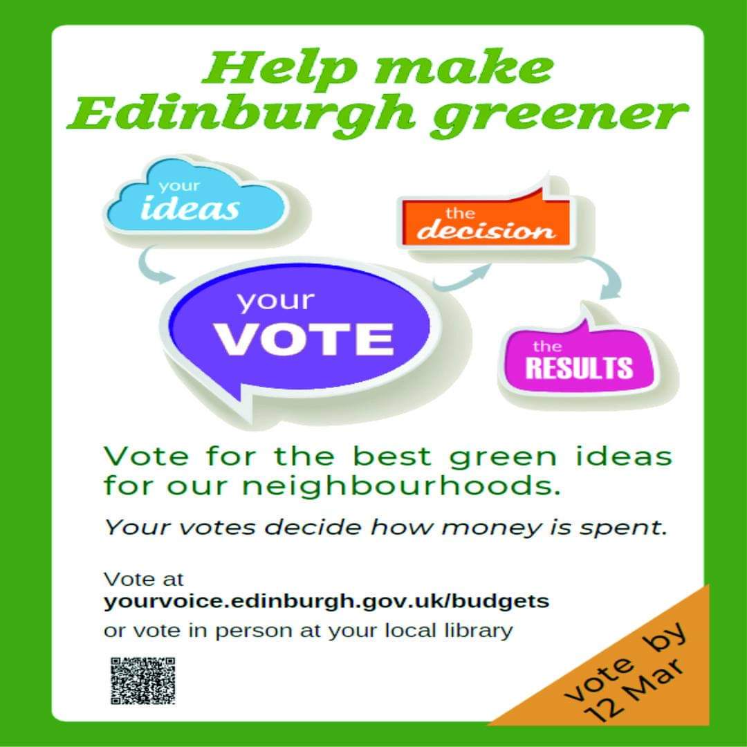 DrylawNC's tweet image. Help Make Edinburgh Greener!

Please follow the info below to vote!

#ParticipatryBudgeting
#GreenerEdinburgh
#CommunityProjects 
#LetsDoNetZero
#YourCommunityYourVote