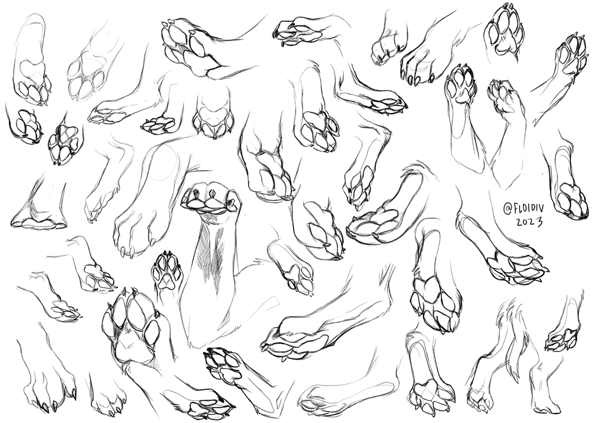 floidiv's tweet photo. doodled some paws before leaving the computer https://t.co/5Qjg6s695N