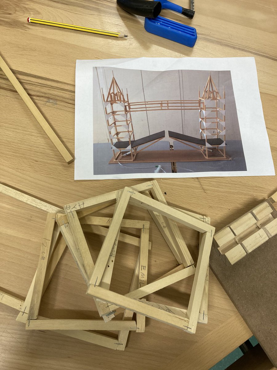 _MrDavy_'s tweet photo. Our D&amp;T club’s project is beginning to taking shape. @TowerBridge with pneumatic powered bascules. Thanks to Paul Newman from Ivydale Science and Technology for the design inspiration. Uplifting stuff… https://t.co/s9dhjfIQtC