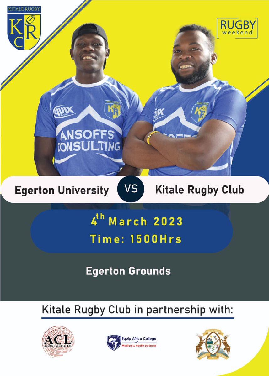 This weekend we visit the so called the "NEST"🐝🐝🐝 .. Hataki anapigwa ,asitake anapigwa....Ngumi ni ngumi sungunyo. Ina mchanganyiko wa mahindi 🌽🌽na kazi mingi.
GAME:<a href="/EgertonWaspsRfc/">Egerton Wasps Rugby</a> VS <a href="/KitaleRugby/">Kitale Rugby Club</a> 
VENUE: THE NEST. EGERTON.
TIME: 15000hrs
DATE:4TH MARCH 2023