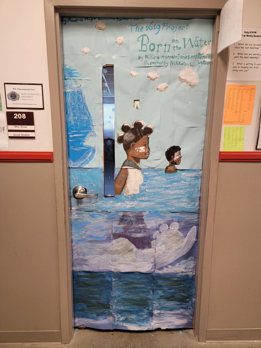 My students recreated #The1619Project children's book cover for our Black History Door Decorating Contest. I think they did an awesome job. @nhannahjones