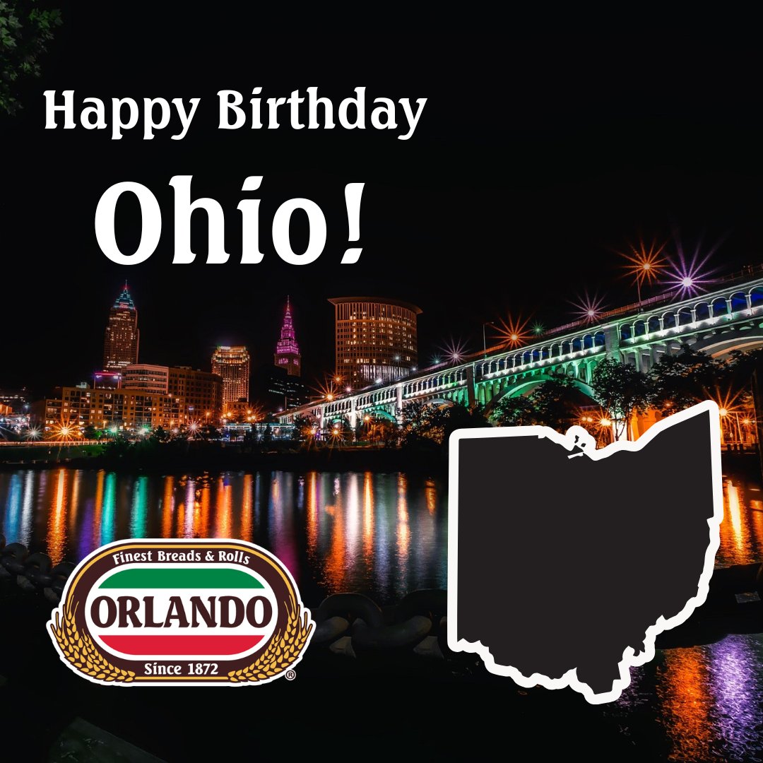 OrlandoBaking's tweet photo. 🏙 🎂 Happy Birthday Ohio! 🎉 As a company based in Cleveland, we love the chance to shout out our state. 

OH- ?

#baking #bread #holiday #orlandobakingcompany #clevelandohio #cleveland #buonappetito #ohio #buckeyes https://t.co/WeZGgEHlUd