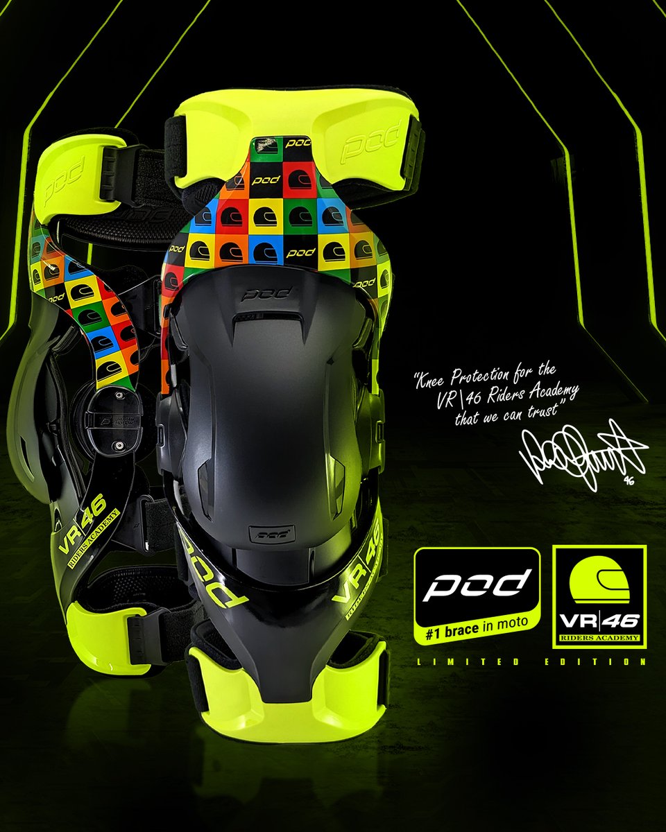 pod_active's tweet image. VR46 | Riders Academy Limited Edition

POD joins forces with the VR46 Riders Academy to protect current and future stars of MotoGP.

#ProtectedByPOD
#No1BraceInMoto
#vr46 #vr46ridersacademy