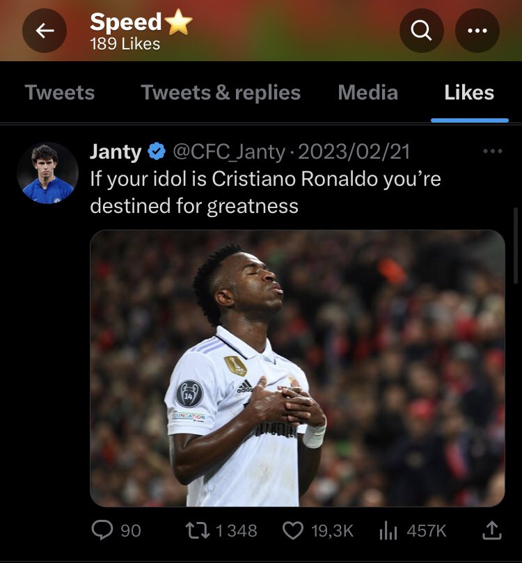 Janty on Twitter "Speed liked my tweet. We Ronaldo FC fans got to