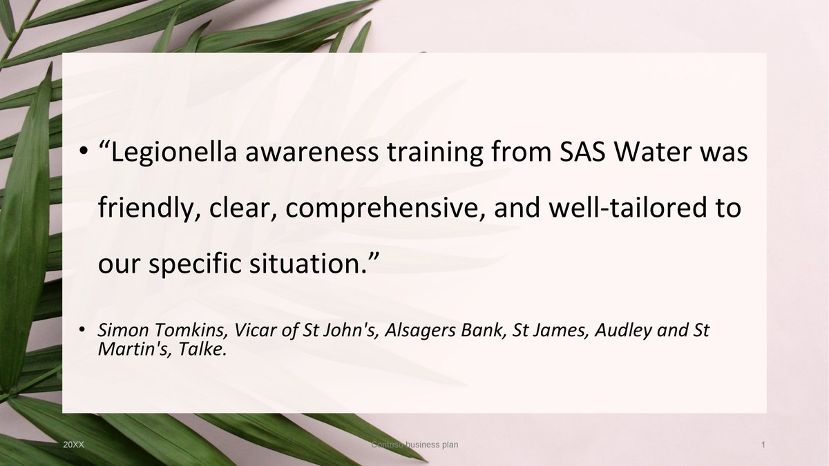 We provide education on #legionella in the workplace for organisations across the UK, from factories and housing association premises to local church groups here in Staffordshire #staffordshirehour