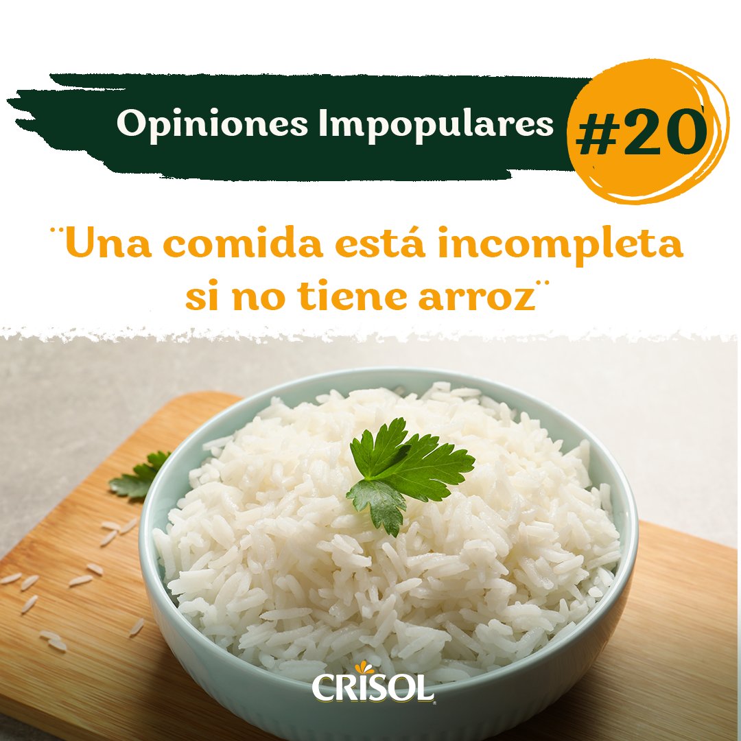 CrisolRD's tweet photo. Hay quienes dicen que no se llenan, si no se comen su buen plato de arroz al medio día😅. ¿Eres uno de ellos? 

#CrisolRD #MadeInRD https://t.co/0RFUXqqiqI