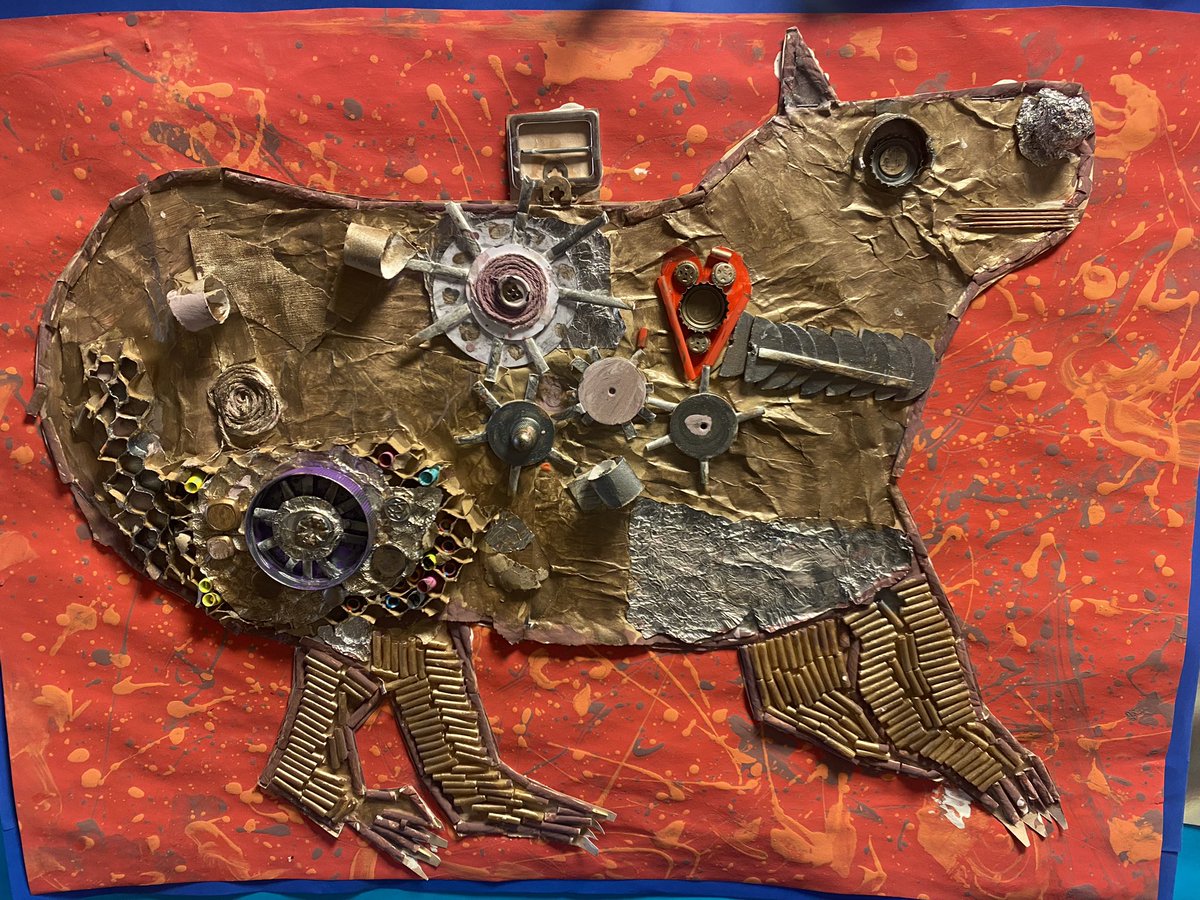 stedwardsrc's tweet photo. Our mechanimals inspired by the book Cogheart are coming along nicely in Y5 and 6. Only a few left to paint now. The children have worked very hard over the past few weeks with the guidance of our talented Mrs Fletcher. Don’t you think they’re wonderful? #LoveLearnSmileBelieve https://t.co/qeKrDxuEvn