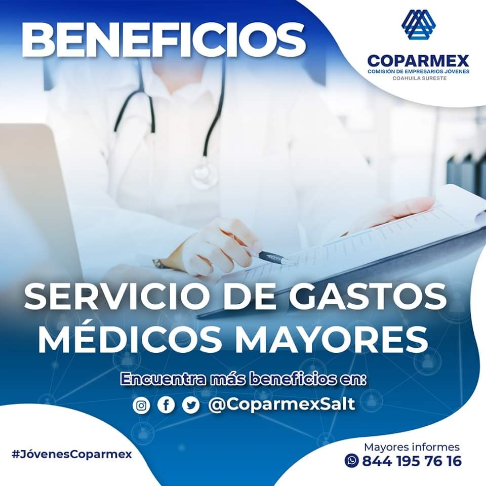 #BeneficiosCoparmex ✅ 
Si necesitas información sobre servicio de gastos médicos mayores, nosotros podemos acercarte con los expertos🤝
Si quieres ser parte de esta gran comunidad de emprendedores, escríbenos por WhatsApp al 844 195 7616 
#Coparmex #Saltillo #JóvenesCoparmex