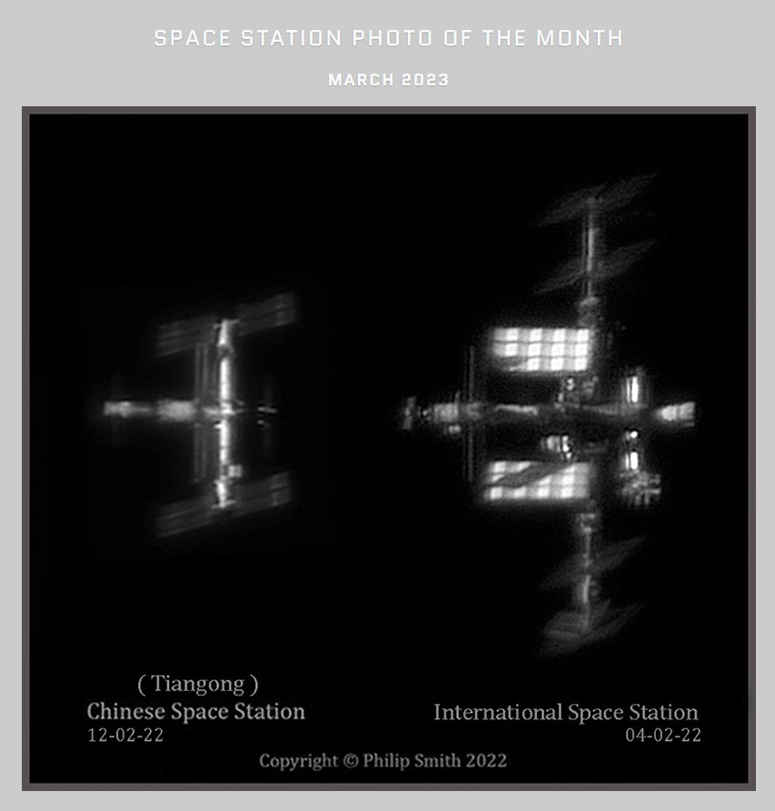 I am very "HONORED"  to have learned, by Szabolcs Nagy, from spacestationguys.com has just made my CSS and ISS picture, "Picture Of The Month Of MARCH". If you want to learn how you can image the ISS or CSS yourself. His website will show you how.
Kind Regard To ALL