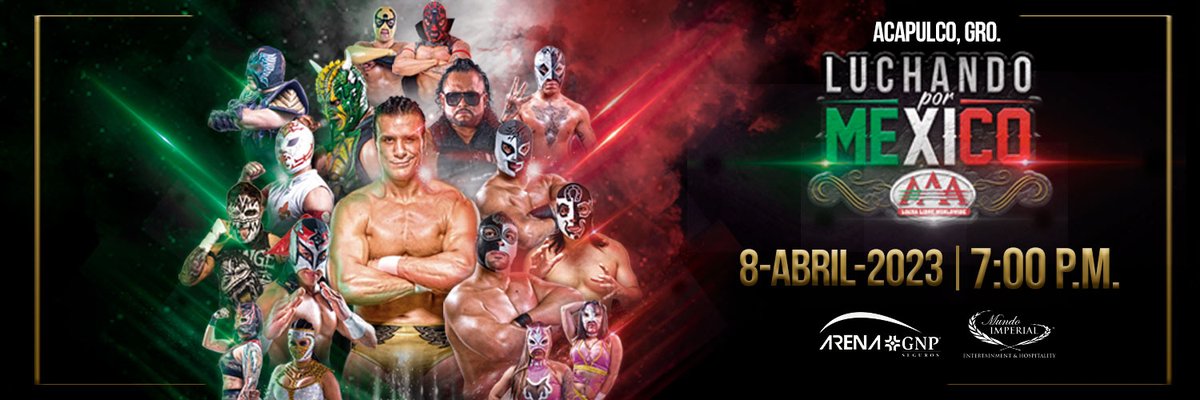 🔥 <a href="/luchalibreaaa/">Lucha Libre AAA Worldwide</a> regresa a Acapulco con su gira #LuchandoPorMéxico 🔥
Un evento 100% familiar
📅 8 de Abril | ⌚️ 7:00PM
¿Te lo vas a perder?
🎟️ Boletos: bit.ly/3ZvdXbj