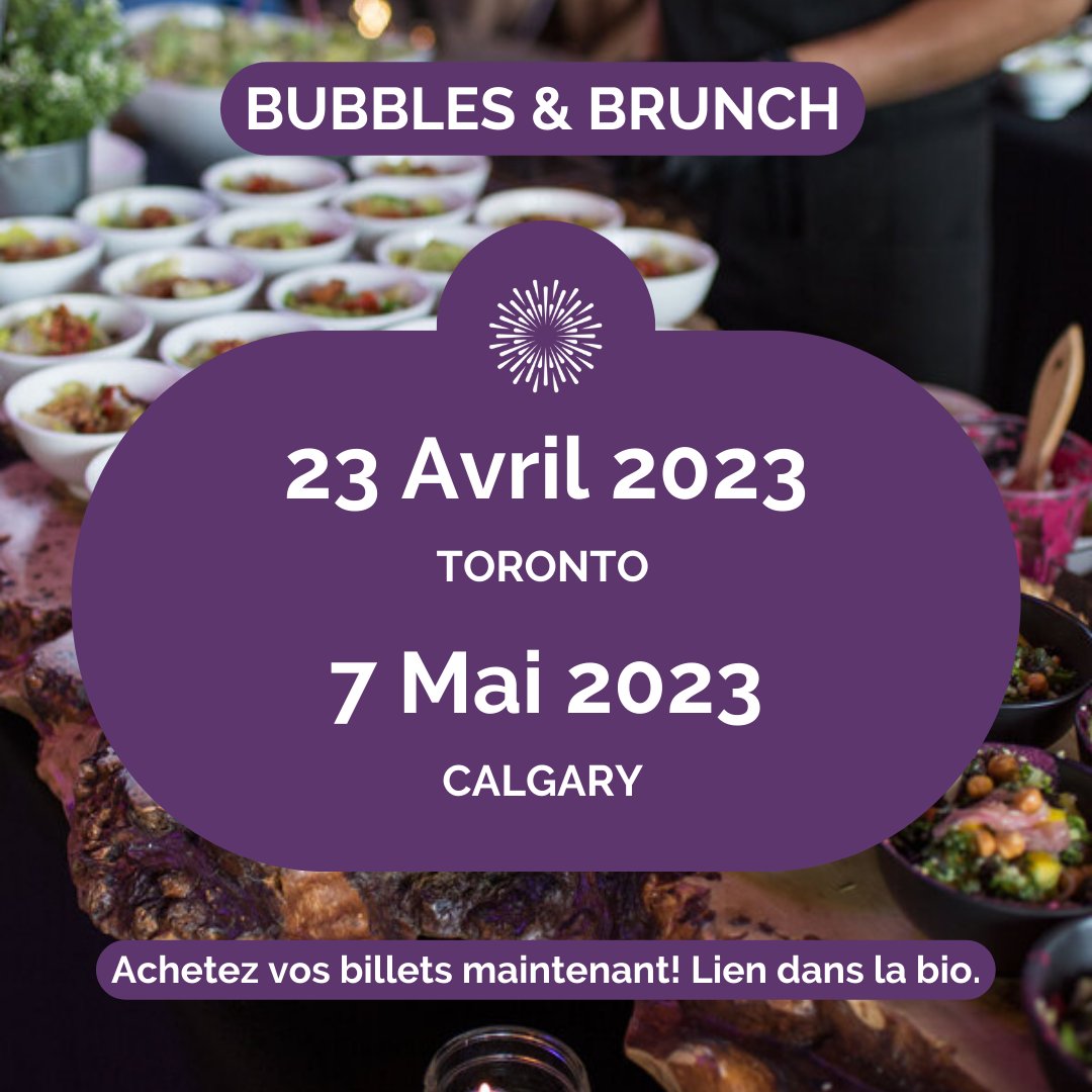 BBDSP vous invite à ses événements BUBBLES AND BRUNCH le 23 avril à Toronto et le 7 mai à Calgary. Consultez le lien dans notre bio pour en savoir plus et acheter des billets. Et n’oubliez pas d’inviter vos amis!