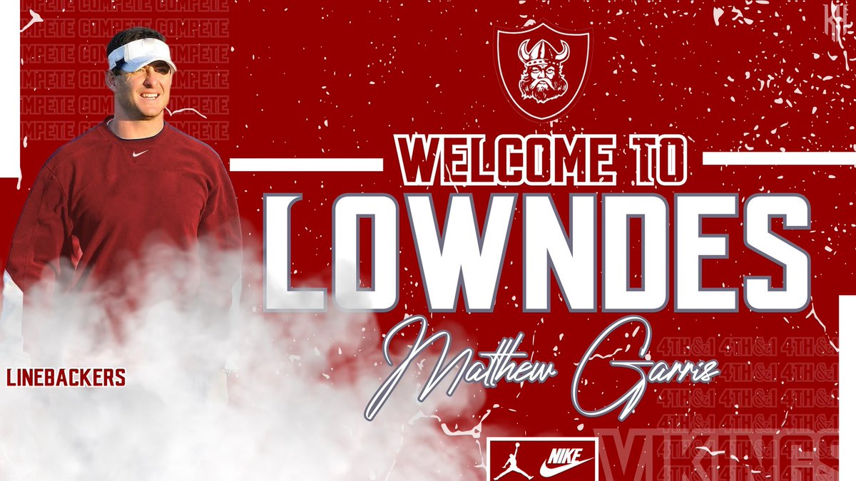 Coach Matt Garris (@coachmattgarris) on Twitter photo My family and I are extremely grateful for the opportunity to join the <a href="/LHSvikingsFB/">Lowndes Football</a> program and <a href="/OneLowndes/">Lowndes County Schls</a> community!
#COMPETE My family and I are extremely grateful for the opportunity to join the <a href="/LHSvikingsFB/">Lowndes Football</a> program and <a href="/OneLowndes/">Lowndes County Schls</a> community!
#COMPETE