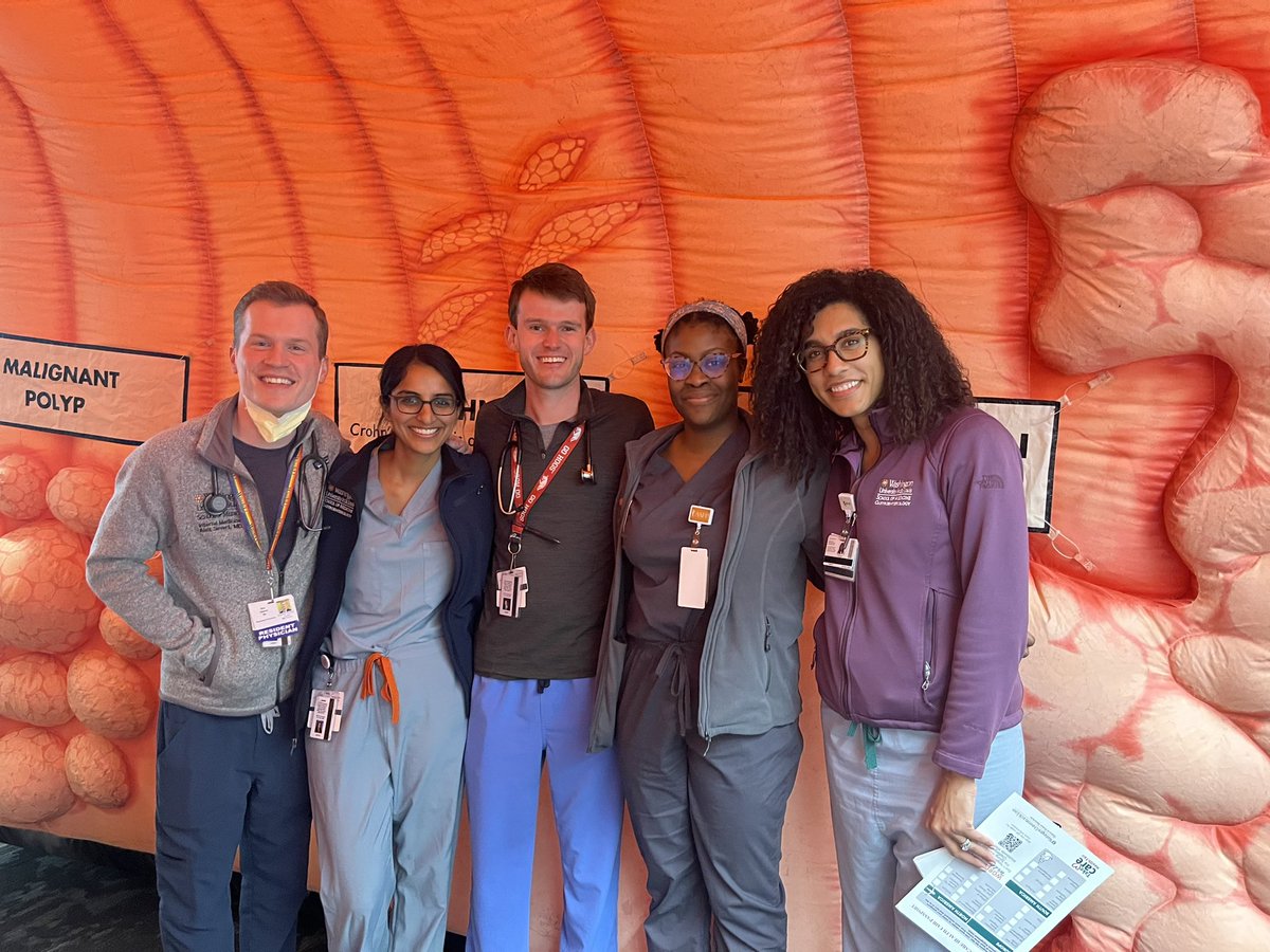 Our general GI consult team stopped by the @WUGastro inflatable colon today to kick off CRC awareness month. #getscreened #CRC #EOCRC @FightCRC