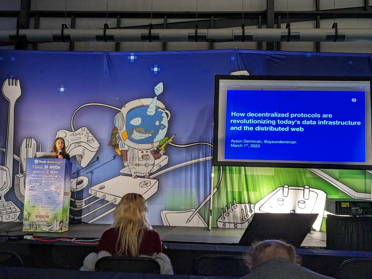 Listening to <a href="/aysundemircan/">Aysun Demircan</a> from <a href="/protocollabs/">Protocol Labs</a> give the lowdown about distributed data and the future of the web at #ETHDenver #WomenInWeb3