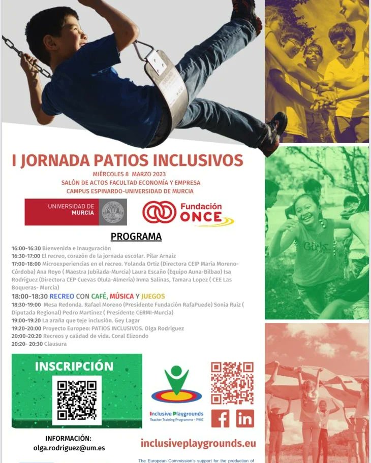 mariloSchzinfer's tweet photo. El próximo día Día 8 en la @UMU, presentación del trabajo realizado en el proyecto europeo PINC y mucho más! Ven a acompañarnos esa tarde presencialmente u online.Inscripción gratuita: 
https://t.co/CNLhFYNp7W
@rafapuede_org @Olgarodfer @PyPDinamicos
@geylagar  @PlaygroundsI https://t.co/3ejrefuLVe