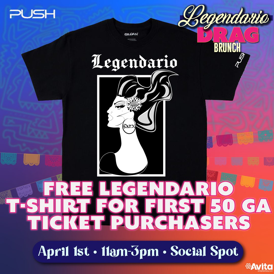 Click the link (l8r.it/qKJ1) to get your tickets now! 

👕 Early bird gets this exclusive t-shirt with the purchase of a GA ticket. 🎟️ 
Tag someone who would love this shirt below 🤩
-
#LegendarioDragBrunch #aarcsa #SanAntonioEvents #AARC #CommunityEvents #Dragbrunch