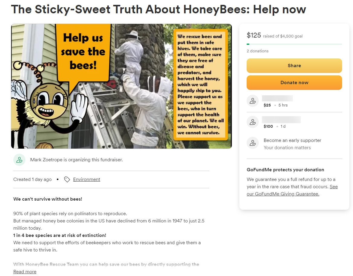 Please share this link to help #savethebees: gofund.me/7a1c1eb5