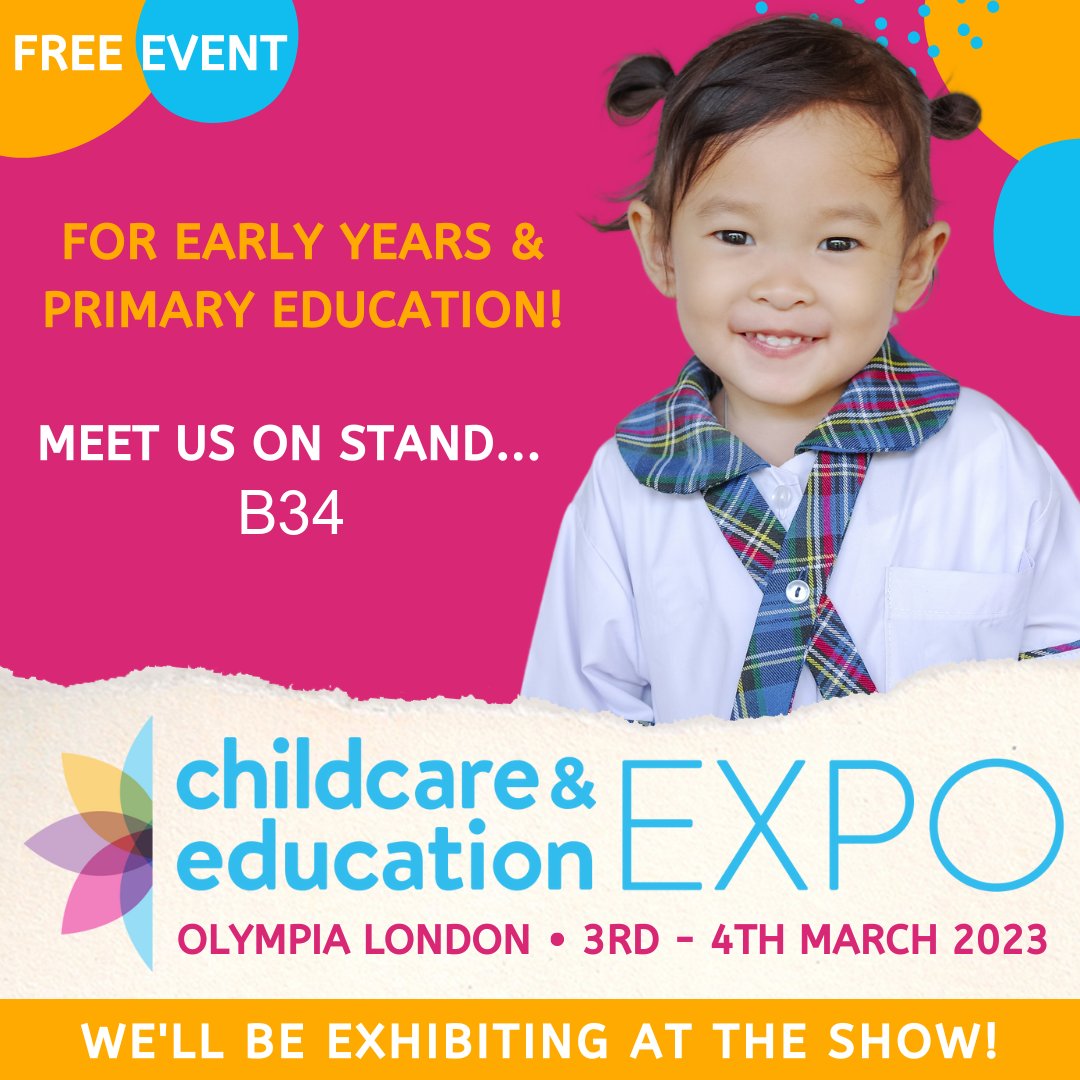 We can't wait for Friday -We are going to be at the Childcare & Education Expo in London Olympia . Please come and say hello and enter our great competition if you are visting. If you've not booked already - it's free to attend!
#childedexpo
#earlyyears
#education
#childcare