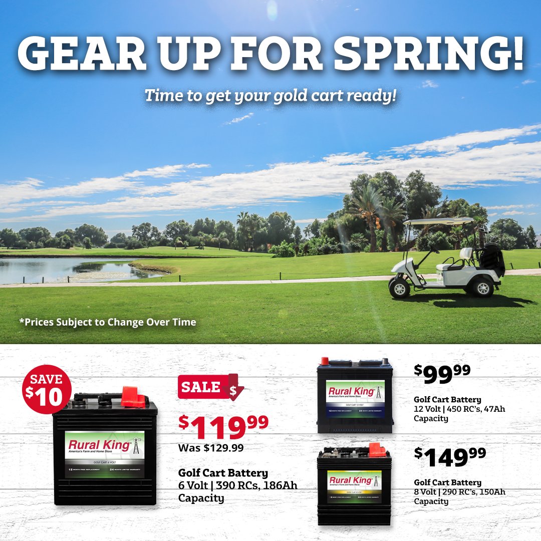 Golf Cart Batteries At Rural King Rural King on Twitter: "Save $10 on our 6-Volt Rural King Golf Cart