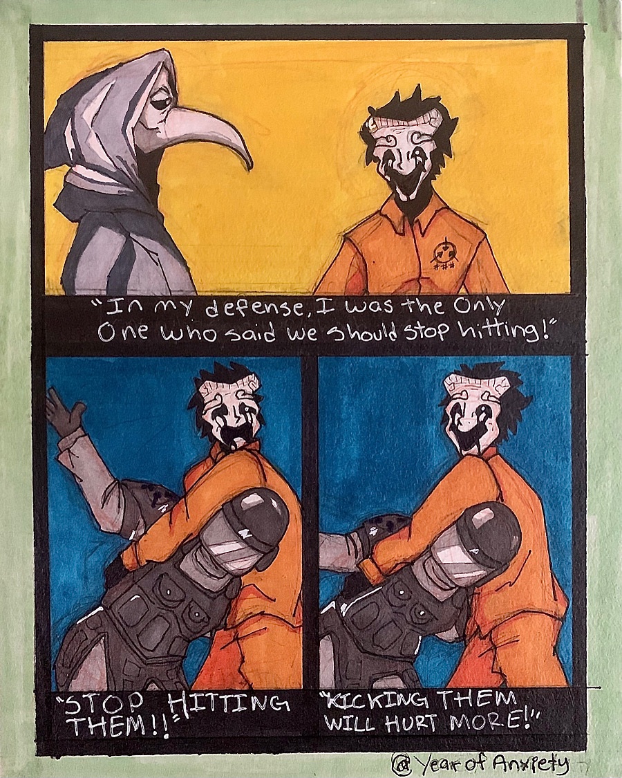 yearofanxiety's tweet photo. A containment Breach #scp049 #scp035 #scp #SCPFoundation https://t.co/i2Dz4tj97E