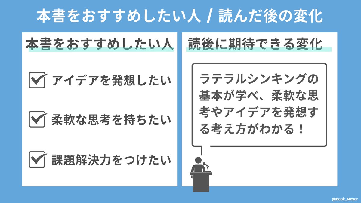 Book_Meyer's tweet photo. 柔軟な思考を身につけたい人へ。おすすめ本『ずるい考え方』 ４枚目に頭の体操になるクイズをのせました。考えてみませんか？ https://t.co/3tql9K4DiL