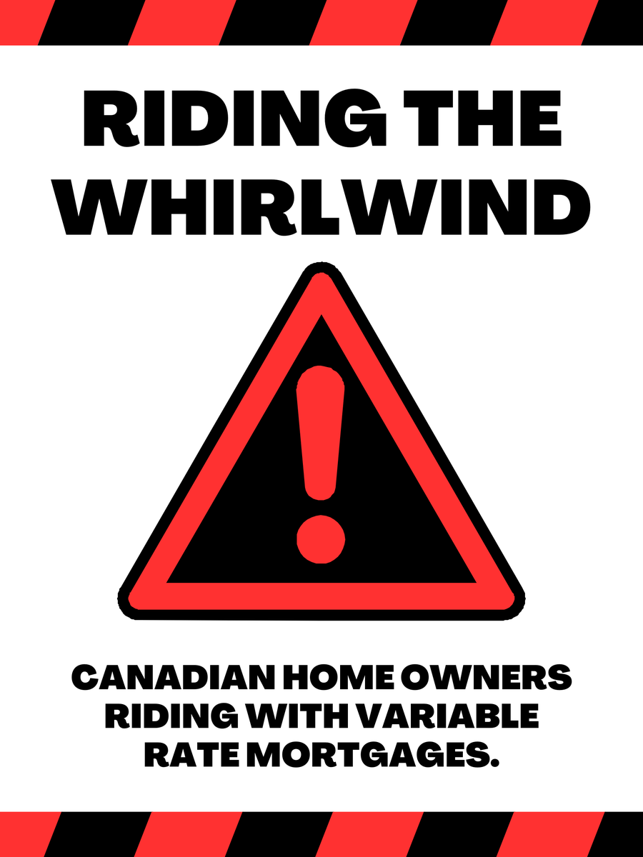 RE_Appraisals's tweet photo. Riding the whirlwind. Canadian Home Owners riding with Variable Rate Mortgages. - https://t.co/06SaTKzPJy

... https://t.co/Prxye0s8sh