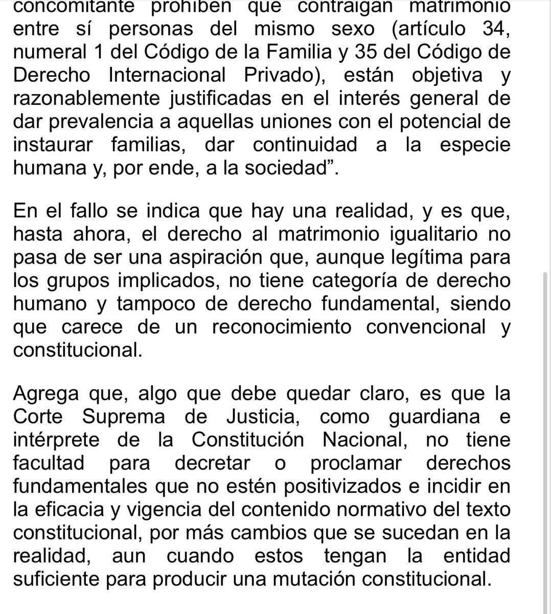 Una cosa es fallar en contra y otra cosa es dar tales razonamientos. La Corte Suprema ha dado 3 aseveraciones y las 3 legalmente incorrectas. Ya la Corte Interamericana les recordara que su calidad tecnica esta por debajo del estandar regional!