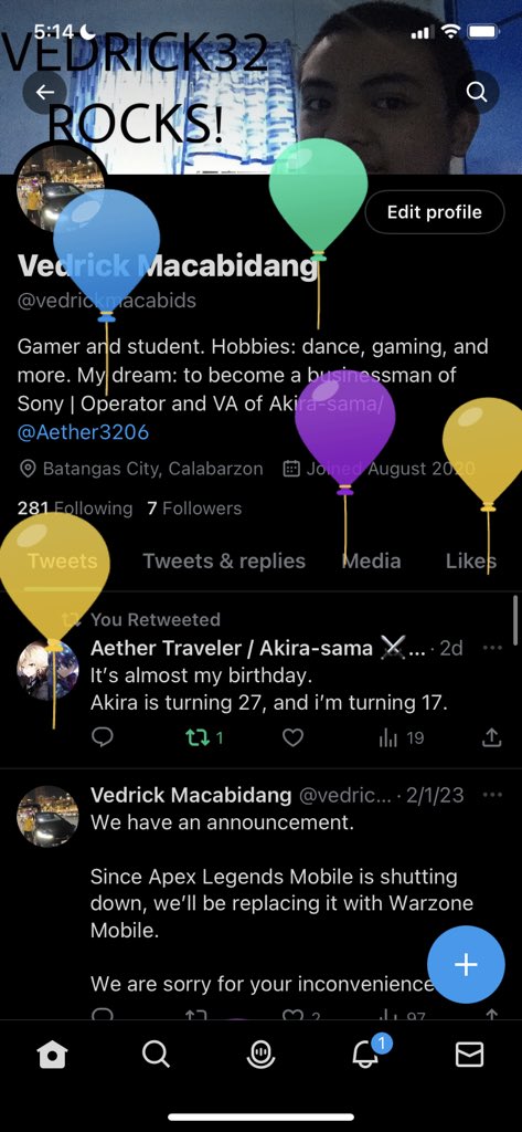 vedrickmacabids's tweet photo. And today is my birthday, here on my online world too! https://t.co/hw0BUAfBJF