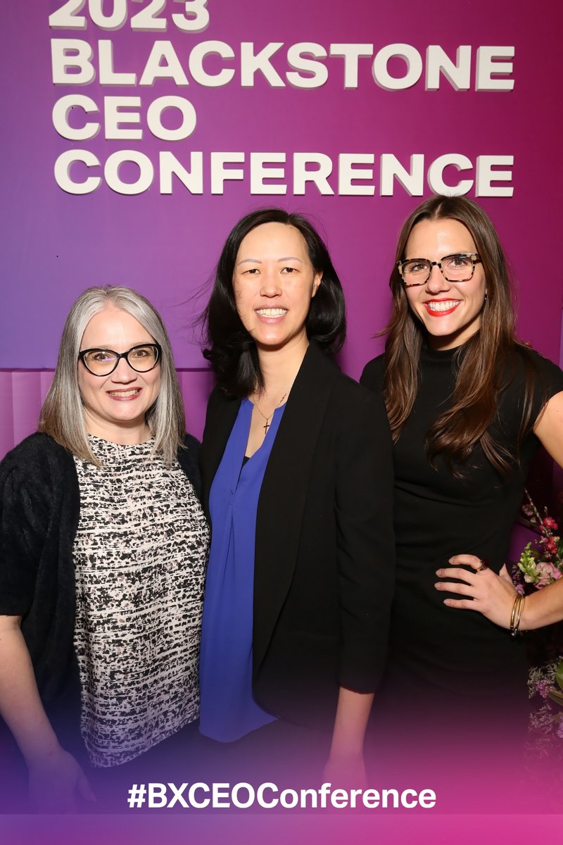 Ancestry CEO Deb Liu and Ancestry ProGenealogists Angie Bush and Kaitlin Vaughan at the 2023 Blackstone CEO Conference #BXCEOConference