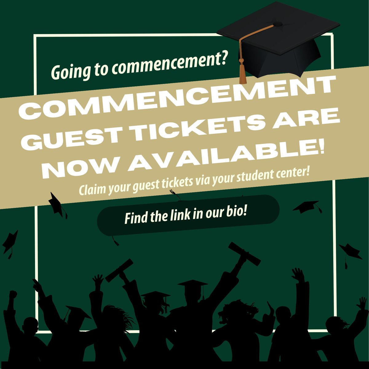 SacStatehhs's tweet photo. Eligible graduates may now RSVP to claim up to eight guest tickets for Spring 2023 Commencement (May 19-21) at the Golden 1 Center! More information about ticketing, including registration windows and a step-by-step guide to claim tickets below. 🐝🎓
https://t.co/cKUedO1OHJ https://t.co/zKG3fjnNCH