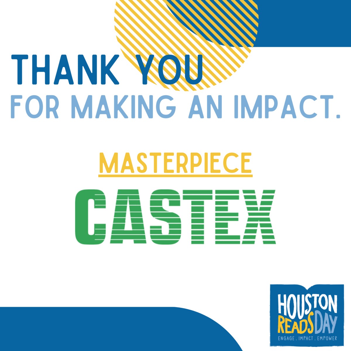 literacynowhtx's tweet photo. Tomorrow is Houston Reads Day! 

This day could not happen without the support of our incredible sponsors! 

Thank you for your support and for helping struggling readers around Houston achieve their goals! 

#LiteracyNow #HoustonReadsDay #HoustonGivesBack #Houston #Literacy https://t.co/U4f1kvdmFz