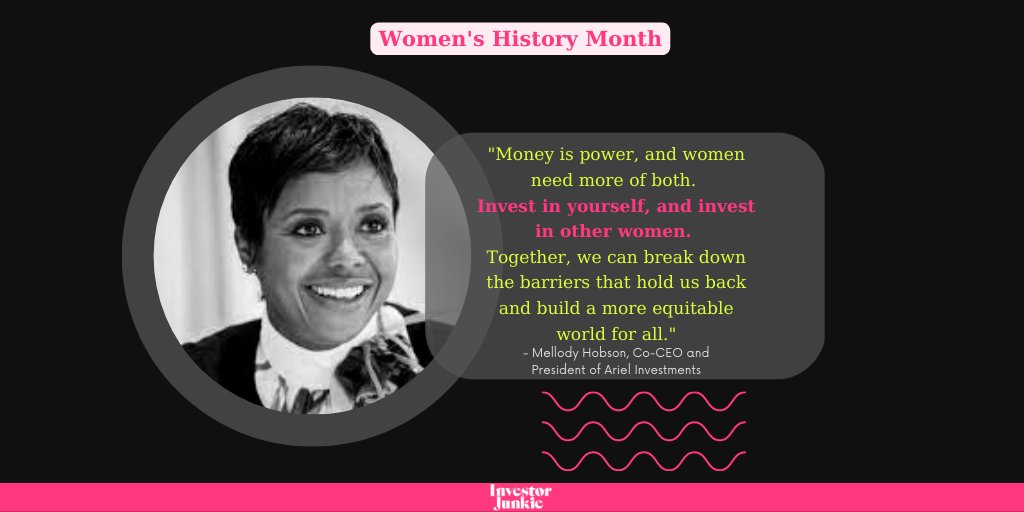 By encouraging women to invest in themselves and other women, Mellody Hobson, Co-CEO and President of Ariel Investments, is promoting the idea of collective success and breaking down the barriers that hold women back from achieving their full potential. 

#womenshistorymonth