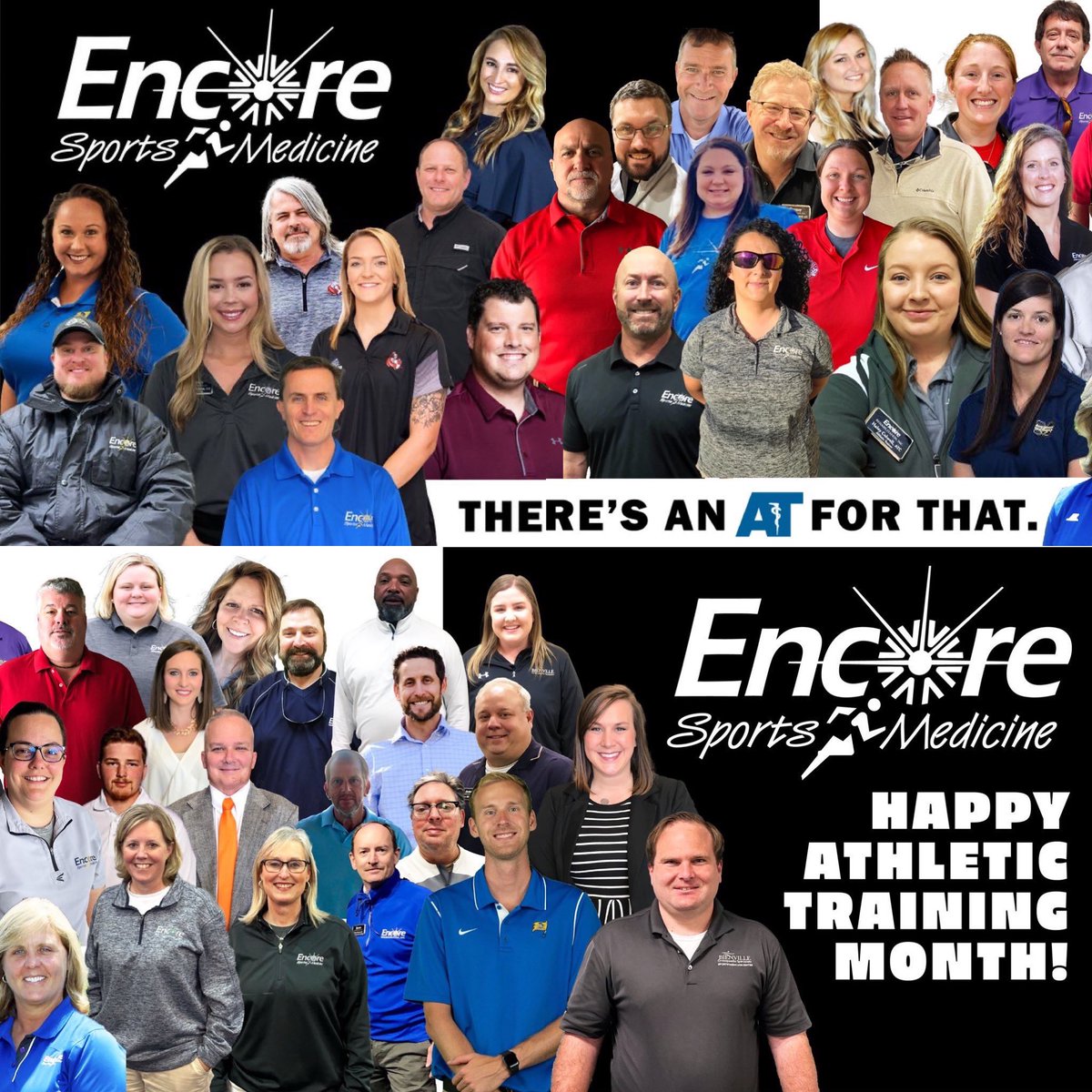Happy National Athletic Training Month to Encore Sports Medicine Athletic Trainers! 
For over 42 years, Encore has provided outstanding coverage at sports events in Alabama, Mississippi, Tennessee, Georgia, and Florida! We LOVE to see you move! 
#EncoreSportsMedicine
#EncoreRehab