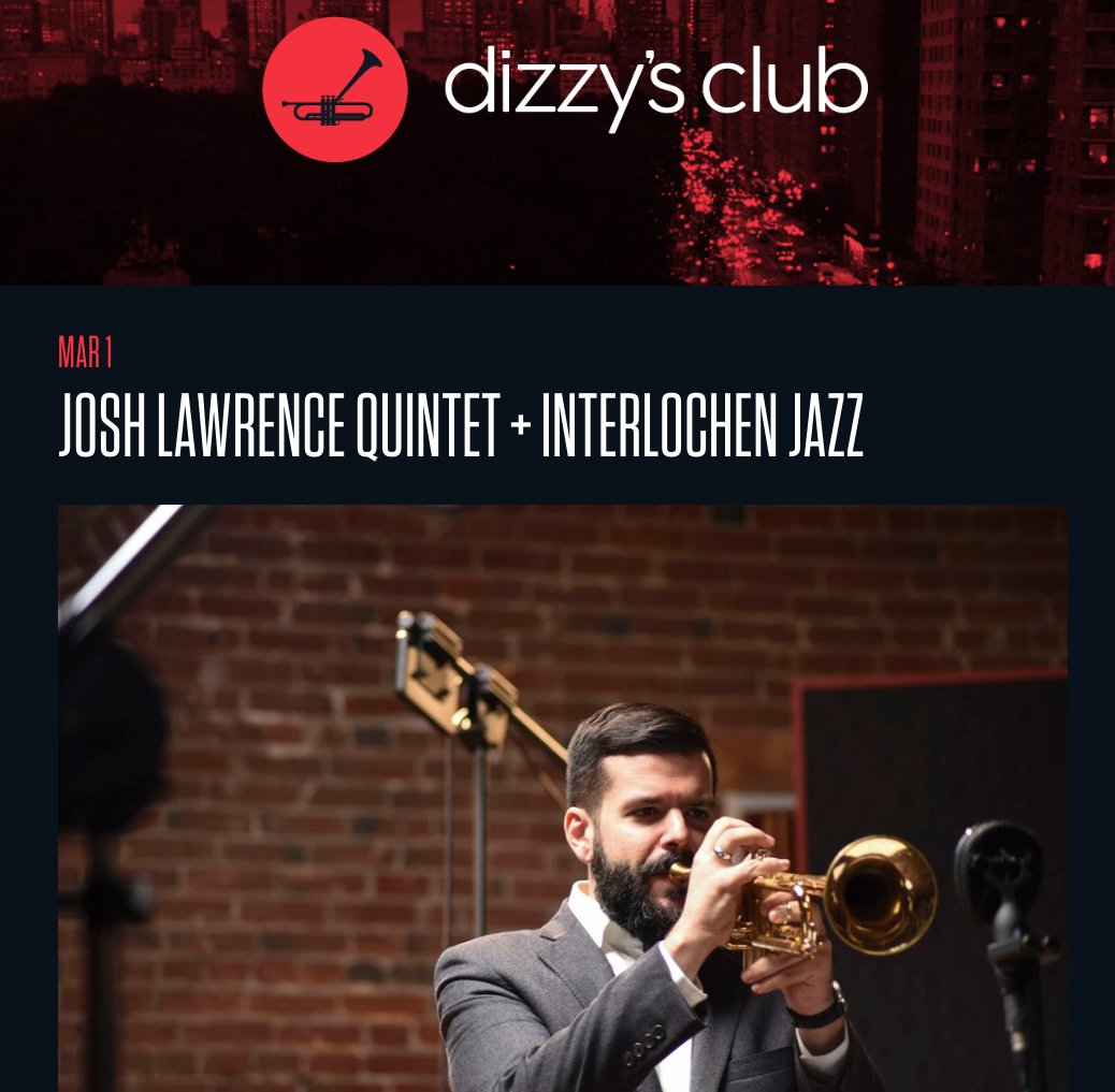TONIGHT #livemusic #NYC Josh Lawrence at Dizzy's Club <a href="/jazzdotorg/">Jazz at Lincoln Center</a> <a href="/joshjazztrumpet/">Josh Lawrence</a> #livejazzisfun #listentomorejazz 2023.jazz.org/josh-lawrence-…