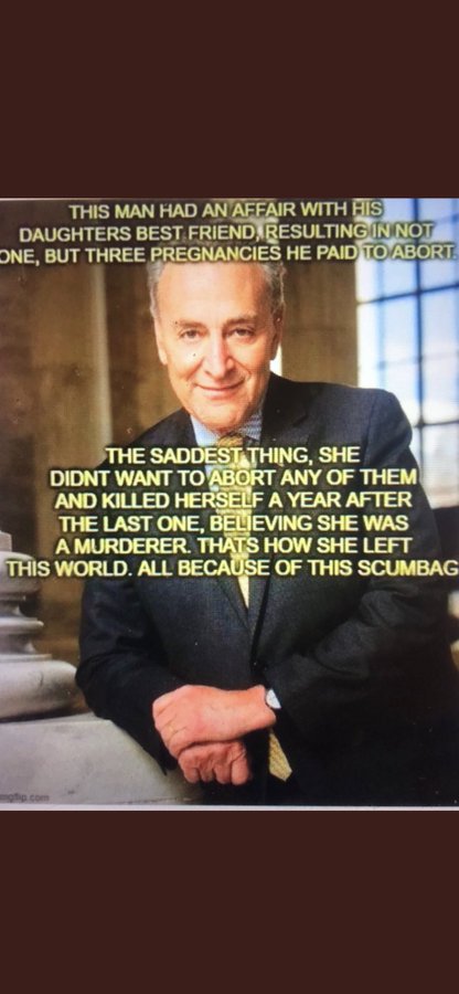 CPAhbh's tweet photo. @SenSchumer are you still performing statutory rape since you get away with it @SenSchumer https://t.co/8lAXbRuN6y