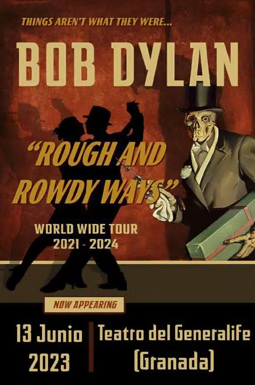 Bob Dylan actuará en Granada en el Teatro del Generalife el martes 13 de junio, como prólogo al Festival Internacional de Música y Danza. 
Las entradas saldrán a la venta el 15 de marzo y los precios oscilarán entre 60 y 250 euros.
conciertosengranada.es/conciertos/392…